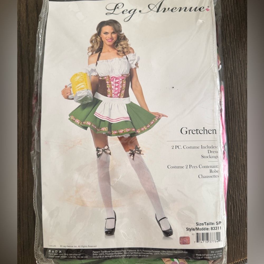 Leg Avenue Green and White Gretchen Costume- Small